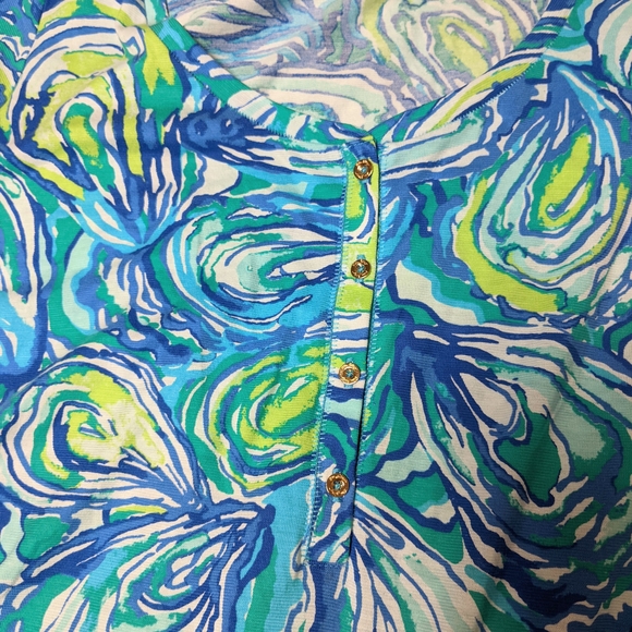 Lilly Pulitzer Blue Sorella Fitted Buttoned Blouse Size S - Picture 4 of 7